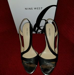 Nine West Asymmetrical Black Sandals